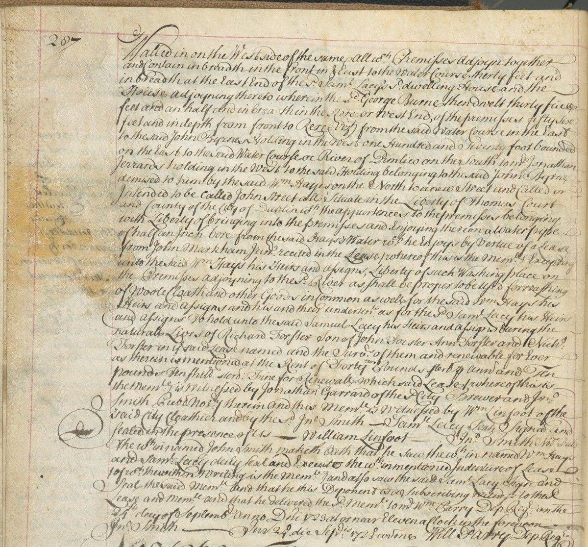 TailteEireann's tweet photo. For #ExploreYourArchive theme #Fashion, we are highlighting a 1723 Registry of Deeds lease which relates to a ‘Dye House’, near John Street in Dublin. The lease is from William Hayes, brewer to Samual Lacey, dyer.  #EYAFashion https://t.co/fEDyPUpD0O