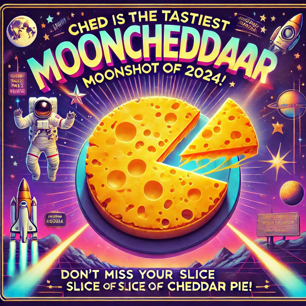 moon_chedd's tweet photo. “CHED is the tastiest moonshot of 2024! 🧀🚀 Don’t miss your slice of the cheddar pie!” #memcoins  #AltcoinSeason  #CryptoGems https://t.co/vx3d6YVZPI