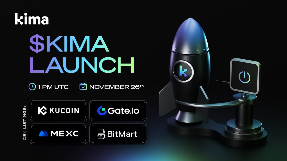 KimaNetwork's tweet image. 1/2
🚀 Kima’s TGE: Exchange Listings Announced! 🚀

We’re thrilled to announce that $KIMA will be officially listed on several top exchanges on November 26 at 1 PM UTC! 🎉✨

🌟 CEX Listings: 

✅@Kucoin: kucoin.com/uk/announcemen… 

✅@gate_io: gate.io/uk/trade/KIMA_… 

✅…