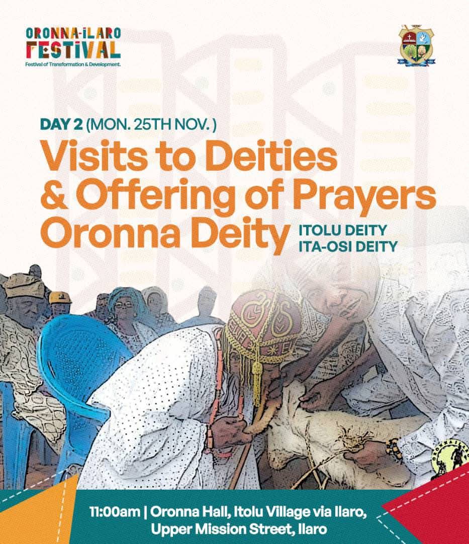 oronnafestival's tweet image. Oronna Ilaro Festival continues today: Visit to Deities &amp;amp; Offering of Prayers to Oronna Deity, Itolu Deity &amp;amp; Ita-Osi Deity

#OronnaIlaroFestival
#OronnaIlaroFestival2024 
#Ilaro