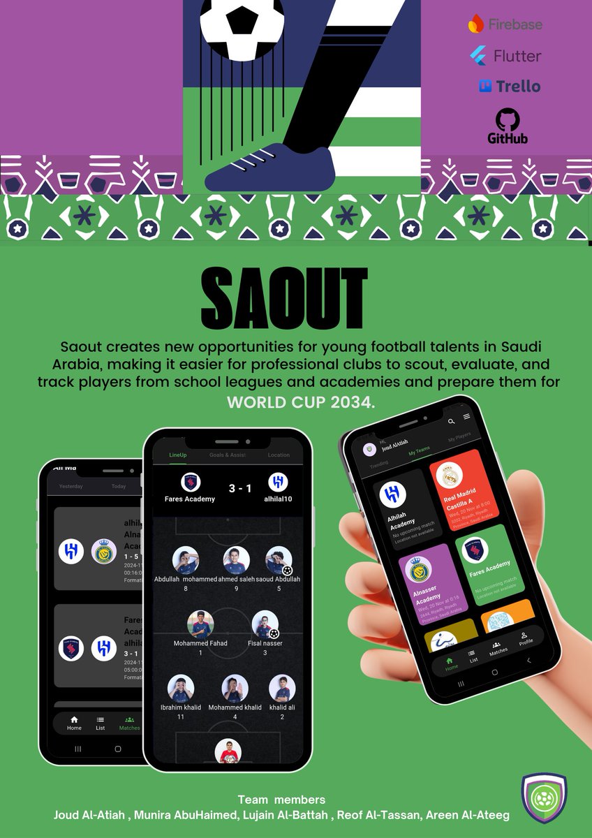 KSU_SWE's tweet photo. Saout⚽️🇸🇦

  يتيح فرصة لمدربين اللاعبين الناشئين في كرة القدم سواء في دوريات المدارس او الاكاديميات لاظهار مواهب لاعبينهم واحصائياتهم من خلال التطبيق، ليتم متابعتهم من قبل كشافة الاندية الاحترافية والمنتخب السعودي مما يسهل فرص الاستقطاب من الاندية المحترفة 🏆 https://t.co/hmE4UCAfTY