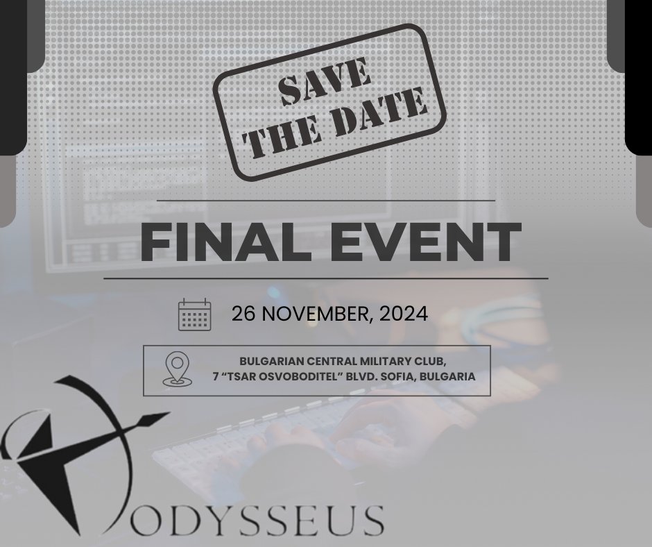 🕛 📣 The time has come for the #FinalEvent of #Odysseus_H2020!!

When: 26th of November, 09:00 EET
Where: Hybrid Mode

If  you are interested in participating and  learn more about project results and achievements please follow:
lnkd.in/dGKD4KBB
#EUSecurityResearch
