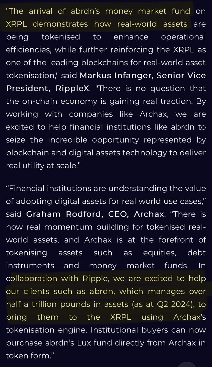 SMQKEDQG's tweet image. The Tokenization of RWA begins on the XRPL.☝️💨
Starting with Tokenized Money Markets.✅