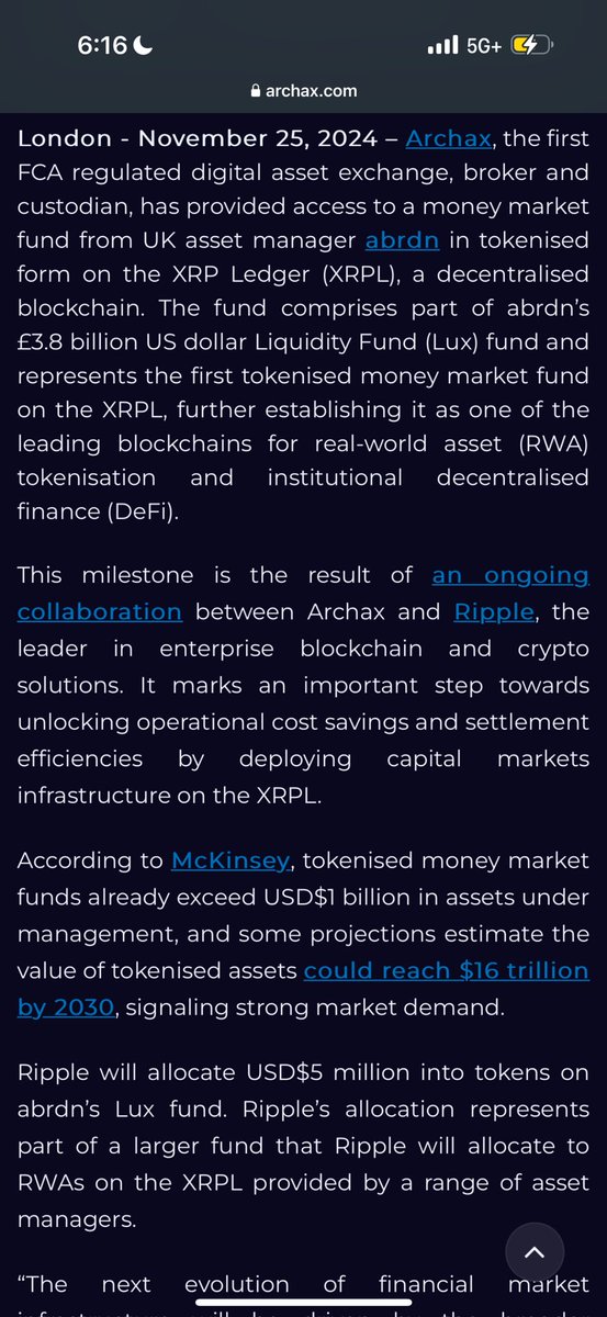 SMQKEDQG's tweet image. The Tokenization of RWA begins on the XRPL.☝️💨
Starting with Tokenized Money Markets.✅
