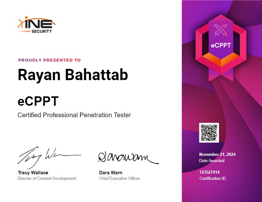 gradh_0x's tweet image. الحمدالله دائمًا و ابدًا🙌🤍.
حصلت على شهادة #eCPPTv3 المقدمه من INE

سويت مراجعه بسيطه للشهاده على منصة medium…

medium.com/@rayanbahattab…

والي عنده اي سؤال بخصوصها، الخاص موجود.