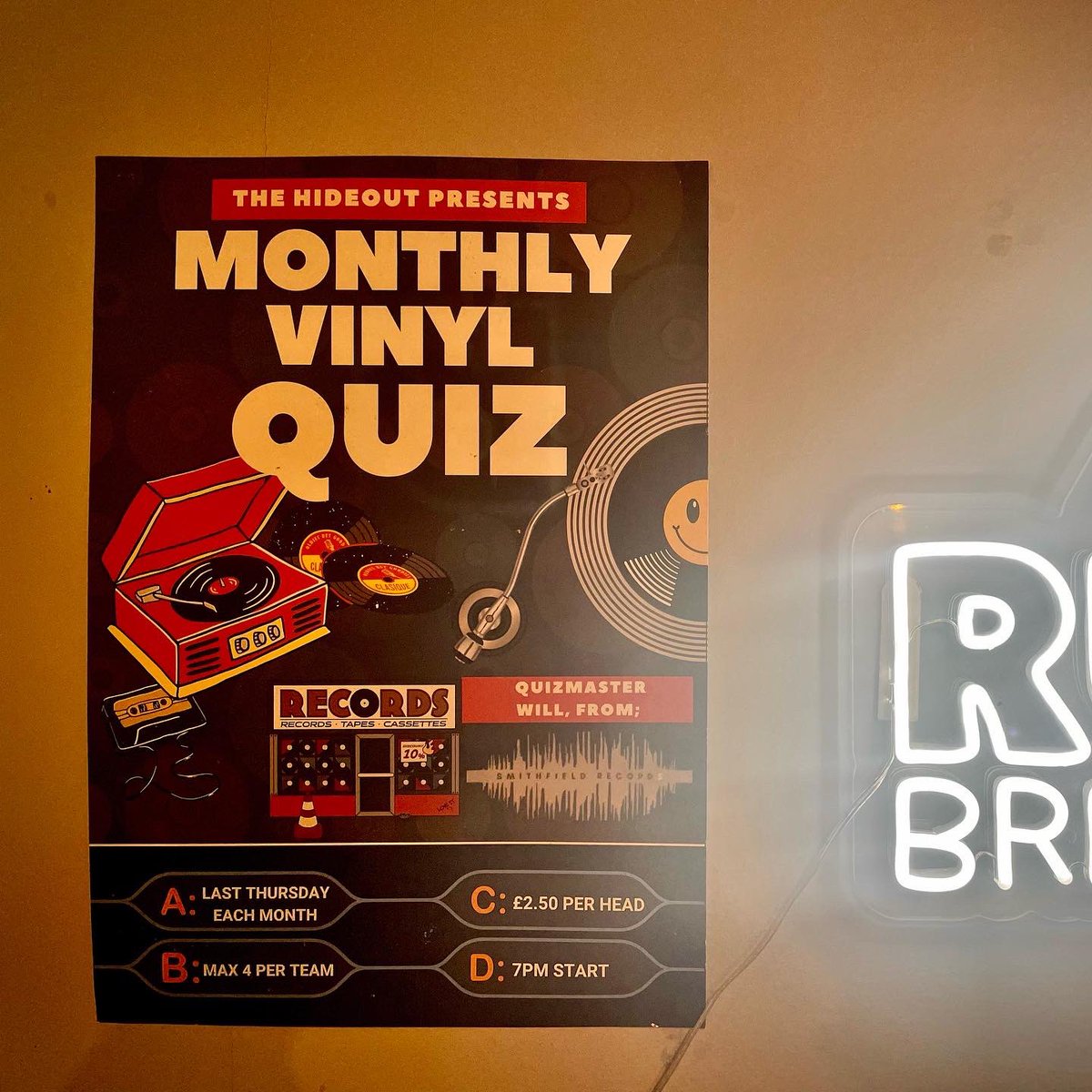 SmithfieldRecs's tweet photo. 🧐 The last Monday of the month means only one thing. IT’S QUIZ WEEK! This Thursday I am BACK at the hideout for another edition of the music quiz. Guarantee your spot by messaging me here or on Instagram. https://t.co/L9nEegfzin