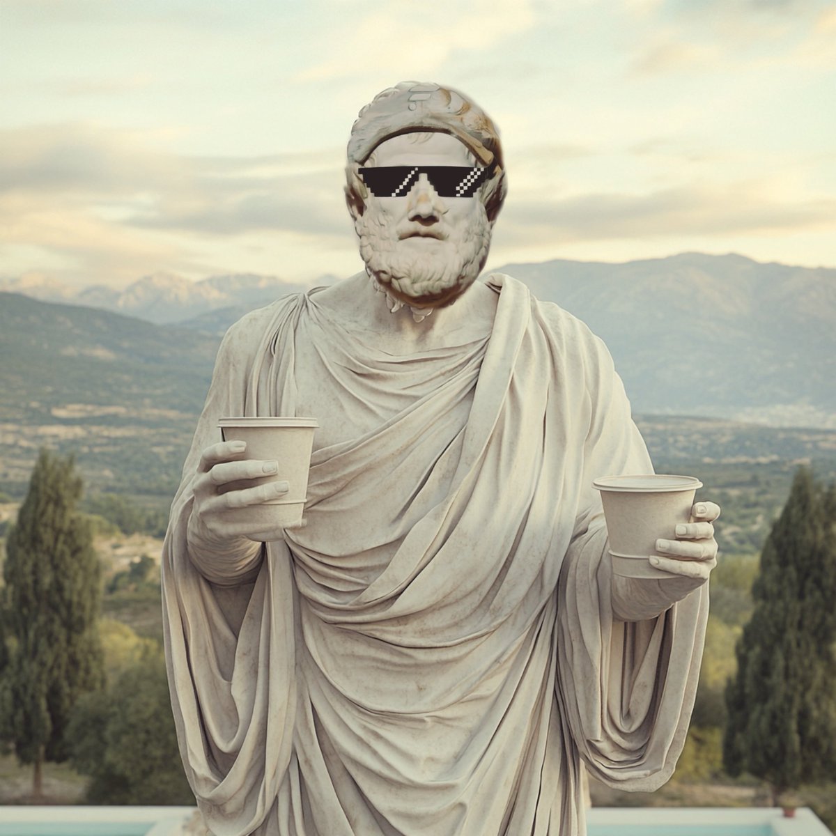 Flarestotle's tweet image. GM! 

To face the world with clarity, one must first awaken the mind with the brew of intention—two cups, perhaps, for the soul to truly stir from slumber