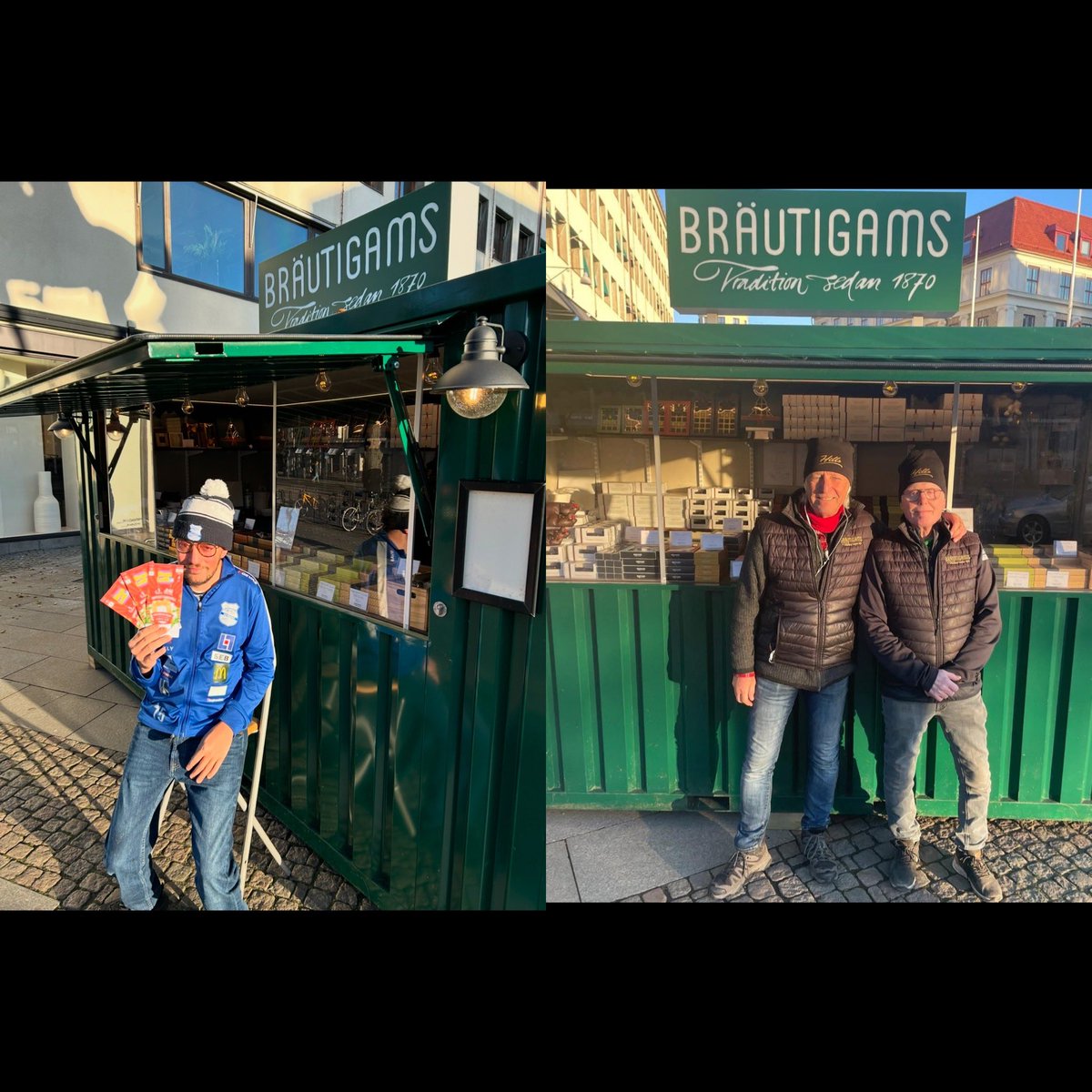 Bräutigams marsipan &amp; konfektyr har en marsipanbod på Kungsportsplatsen, där du kan köpa Sveriges godaste konfektyr &amp; marsipan inför julen! 🎄☃️Dessutom kan du köpa Bingolotter till Uppesittarkvällen i boden, till förmån för Grunden Bois!😃
Öppet varje dag, 11-18, tom 23 dec.