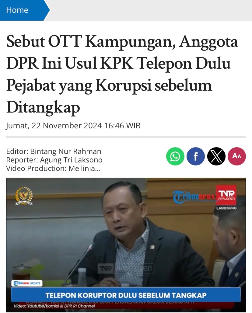 Sesama maling saling melindungi