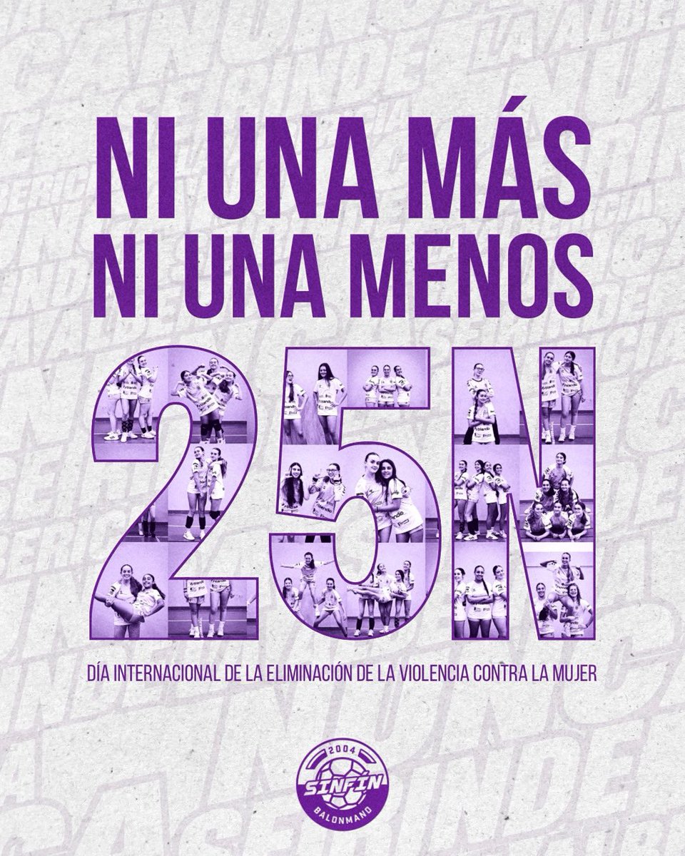 𝐍𝐢 𝐮𝐧𝐚 𝐦𝐚́𝐬, 𝐧𝐢 𝐮𝐧𝐚 𝐦𝐞𝐧𝐨𝐬 💜🚺 #DíaInternacionalContraLaViolenciaDeLaMujer

⚫️🔵 #SinfínEsUnSentimiento #AúpaSinfín #LaAlbericiaNuncaSeRinde