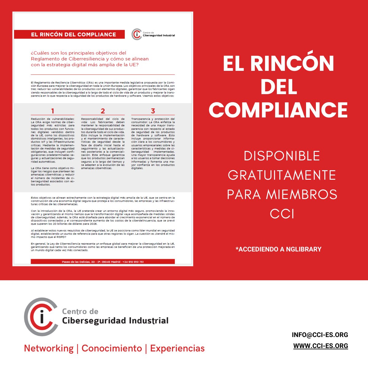 info_CCI's tweet photo. 🎉Vuelve el Rincón del Compliance y 
Buen Gobierno🎉

Gracias a Juan Pulpillo, experto en CCI, analiza cuáles son los principales objetivos del Reglamento de Ciberresiliencia y cómo se alinean con la estrategia digital más amplia de la UE.

📌 Vuelve el Rincón del Compliance y
Buen Gobierno al CCI para presentar valiosa información desde un prisma de Compliance IT y OT en cuanto a la regulación o legislación (obligatoria) y las normativas (voluntarias) en las instalaciones, componentes, equipamientos, comunicaciones, soluciones e información en ambientes industriales.

▪️Accede al breve documento de forma gratuita con tu usuario CCI desde la NGLibrary

🔗https://t.co/CCF33tVWXz

#CCI #Compliance #BuenGobierno #CiberseguridadOT #CiberseguridadIndustrial #EU