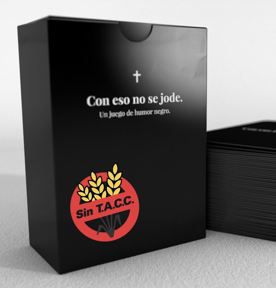 Estamos muy frustrados porque este logo nos arruina la estética del juego. Así que ya saben celíacos, si quieren comerse las cartas pueden hacerlo tranquilamente.