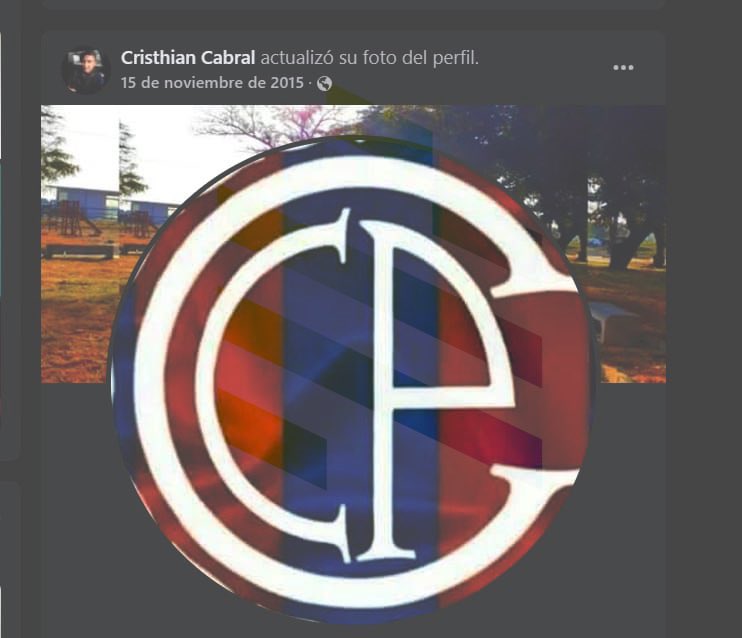 El oficial responsable de la agresión al hincha de Olimpia fue identificado como Cristhian Cabral. Fue separado del cargo. Esto corresponde a su perfil en redes: