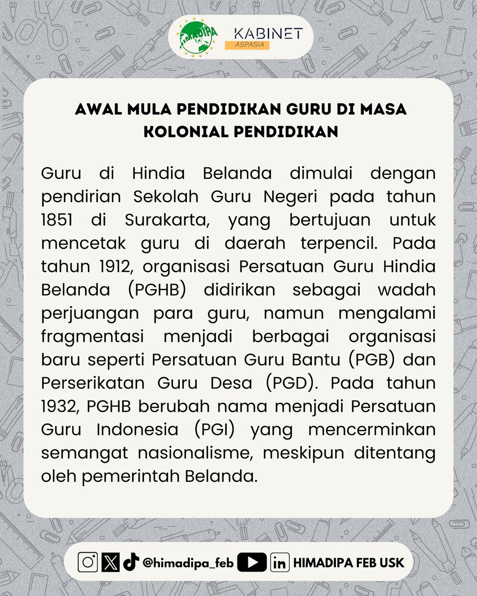 Himadipa_FEB's tweet photo. [Hari Guru Nasional]

Selamat Hari Guru Nasional untuk para guru yang telah menjadi menerang bagi semua anak bangsa 

#HariGuru #KabinetAspasia #HIMADIPAFEBUSK https://t.co/nWwixyerCf