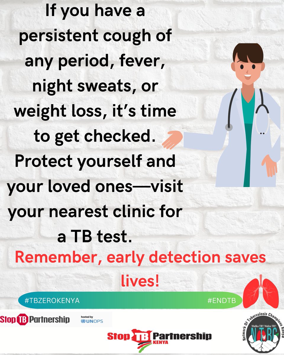 A cough of any duration could be TB. Visit a health facility near you and get tested if you experience any TB symptoms. Protect yourself and those around you.
#tbawareness
#yeswecanendtb
