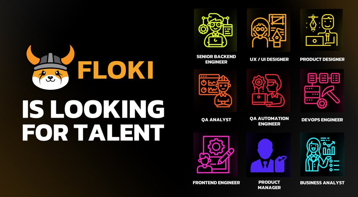 Floki is looking for talent!

Our rapid growth has created exciting opportunities across multiple skills, offering flexible, remote positions, and a chance to work on the cutting-edge products in the Floki ecosystem.

Check out all open positions at Floki in the thread below 🧵👇