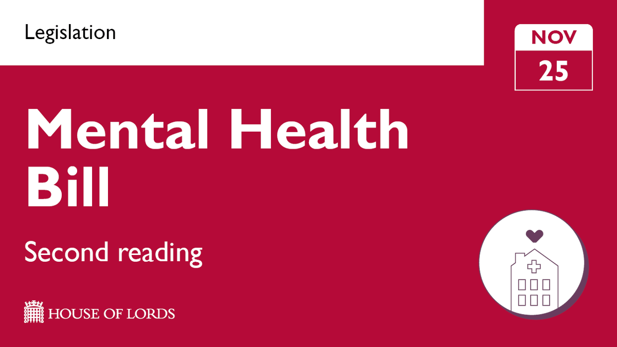 Later, learning disabilities, grounds for detention and community treatment orders are on the agenda as #HouseOfLords debates the key purpose of the #MentalHealthBill.

➡️ Learn more and watch online parliament.uk/business/news/…