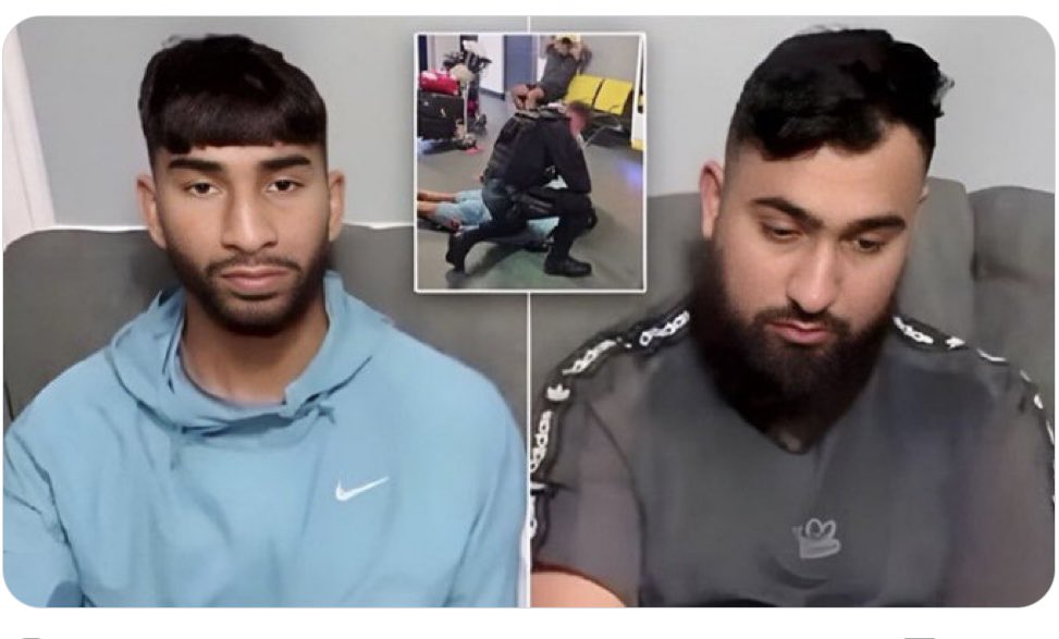 furbabygirl's tweet photo. The man on the left “squared up” to officers in Solihull and was jailed for 16 months.
The men on the right viciously attacked 4 police officers at  Manchester Airport 124 days ago and still haven’t been charged #TwoTierKeir https://t.co/FtV5OuIDXz