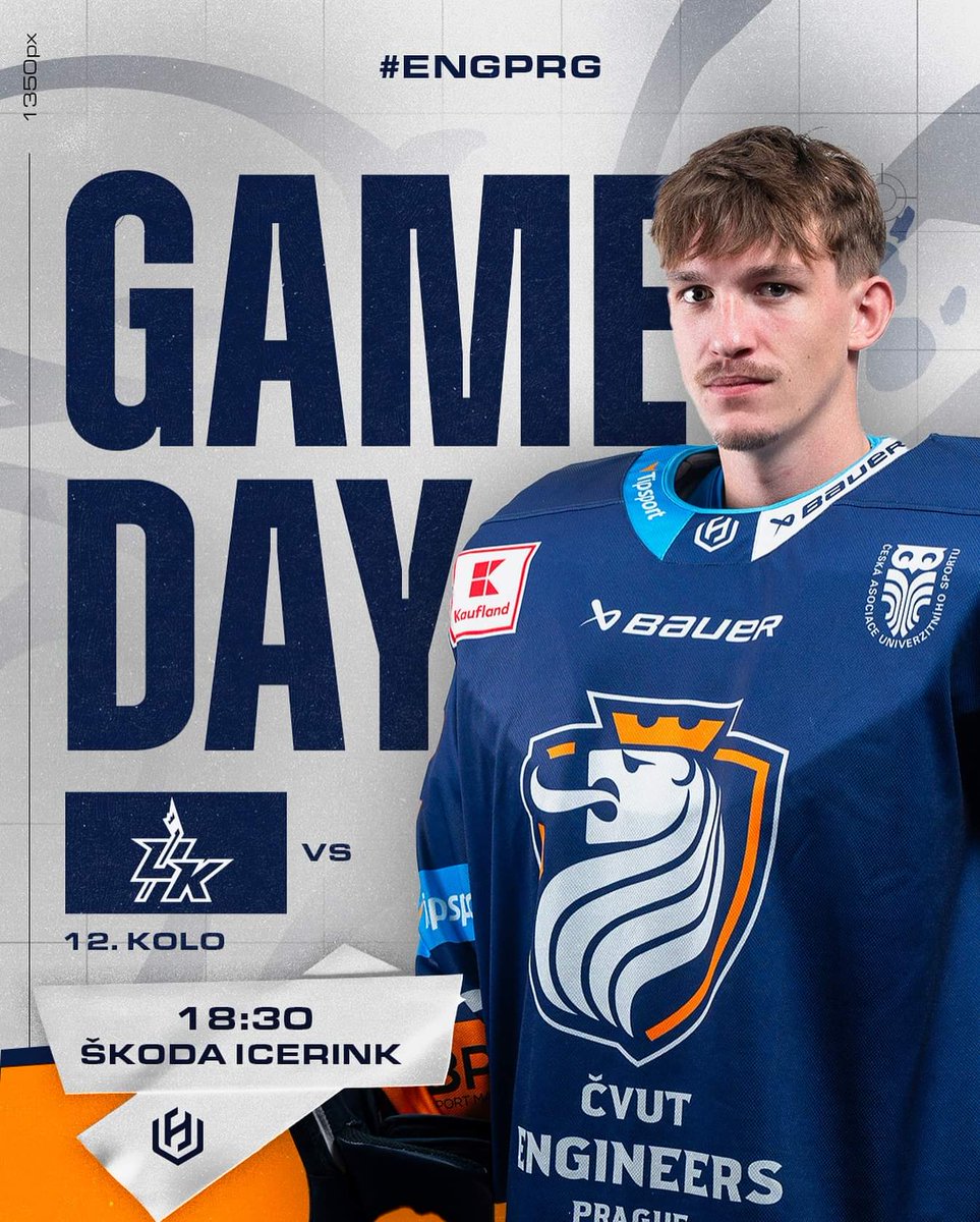 ČVUT Engineers Prague (@engineersprague) on Twitter photo 🚨 GAMEDAY 🚨
Dnes program <a href="/unihokej/">Univerzitní hokej</a> nabídne souboj dvou dosud neporažených týmů! 👀🔥 Podaří se nám vyloupit Icerink a přeskočit @ukkingsprague na čele tabulky?
🍿 Utkání začne v 18:30 a můžete ho sledovat živě na TV Tipsport. 📺
#engprg 🚨 GAMEDAY 🚨
Dnes program <a href="/unihokej/">Univerzitní hokej</a> nabídne souboj dvou dosud neporažených týmů! 👀🔥 Podaří se nám vyloupit Icerink a přeskočit @ukkingsprague na čele tabulky?
🍿 Utkání začne v 18:30 a můžete ho sledovat živě na TV Tipsport. 📺
#engprg