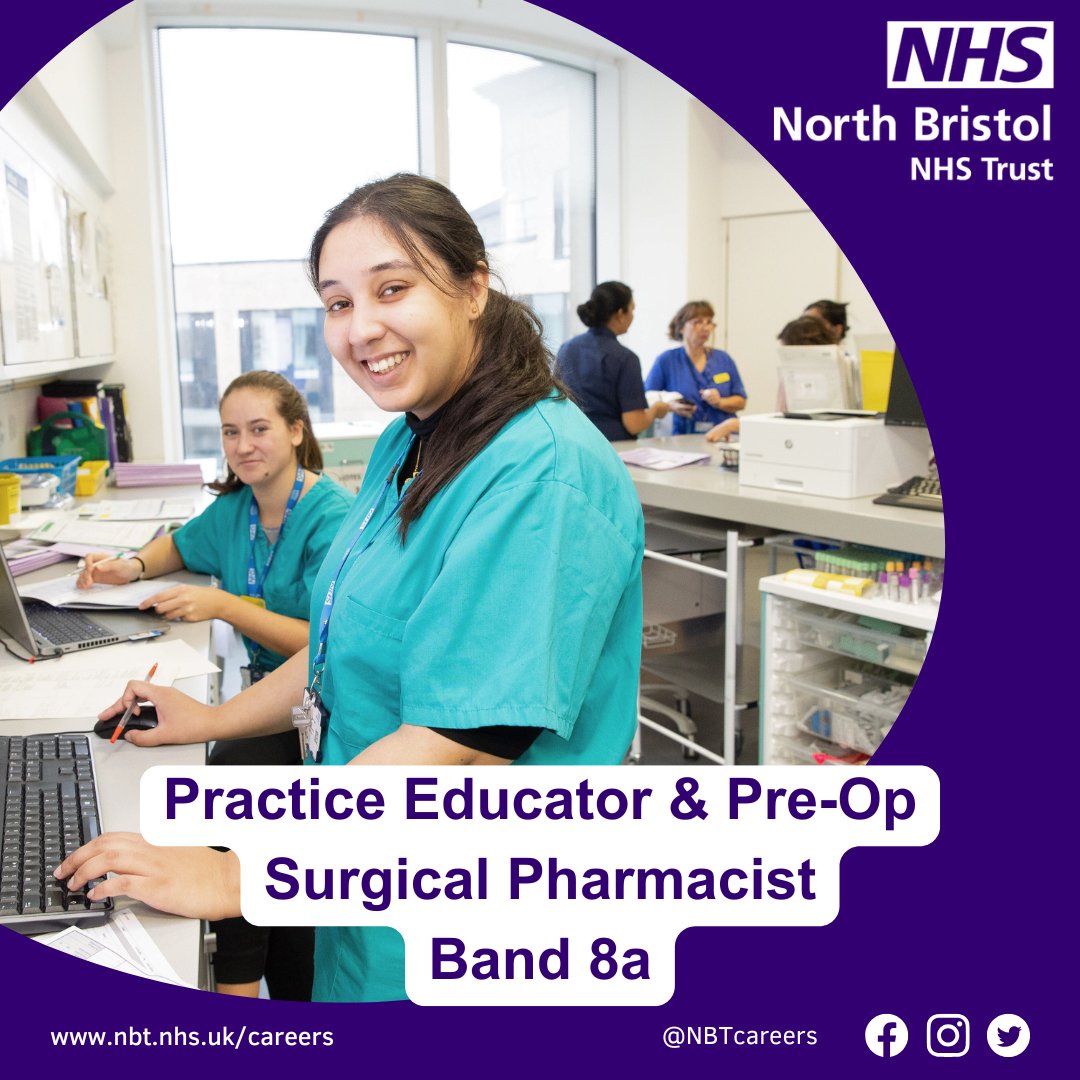 BFTCareers's tweet photo. 🌟 Practice Educator &amp; Pre-Op/ Surgical Pharmacist🌟

This exciting role involves playing a crucial role in the education of the next generation of pharmacists as well as working in our pre-op surgical pharmacy team!

Want to find out more❓👉 https://t.co/ON7wPbbjsA https://t.co/3krd6UKWyx