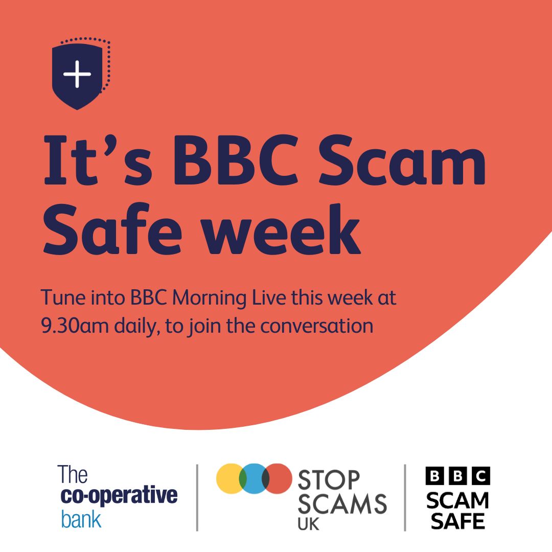 The Co-operative Bank UK (@cooperativebank) on Twitter photo This week we're supporting the <a href="/BBC/">BBC</a> and Stop Scams UK with their #BBCScamSafe campaign to spread awareness of the latest scams and to help protect you and your loved ones against fraud.
<a href="/BBCMorningLive/">BBC Morning Live</a> @BBC5Live <a href="/BBCBreakfast/">BBC Breakfast</a> <a href="/BBCTheOneShow/">BBC The One Show</a> <a href="/BBCOne/">BBC One</a> This week we're supporting the <a href="/BBC/">BBC</a> and Stop Scams UK with their #BBCScamSafe campaign to spread awareness of the latest scams and to help protect you and your loved ones against fraud.
<a href="/BBCMorningLive/">BBC Morning Live</a> @BBC5Live <a href="/BBCBreakfast/">BBC Breakfast</a> <a href="/BBCTheOneShow/">BBC The One Show</a> <a href="/BBCOne/">BBC One</a>