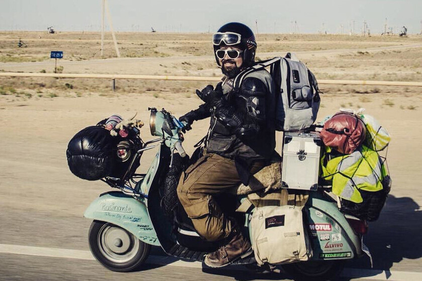 Dar la vuelta al mundo en Vespa en 80 días. Este alemán lo hizo, "y pudieron ser 76, pero decidí parar en Valladolid a beber vino y comer jamón" motorpasionmoto.com/p/76683