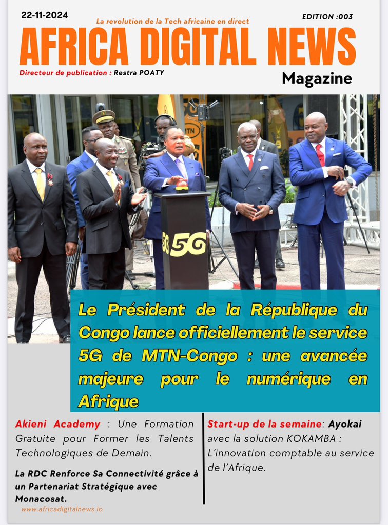 africadiginews's tweet image. #Ayokai es t la #STARTUP de la semaine au Congo Brazzaville selon le magazine #ADN_MAG paru pour son 3ème numéro .

✔️Téléchargez ce numéro 3 en cliquant 👉🏼👉🏼👉🏼 urlz.fr/t8v2

Bonne lecture !!

@LeonJuste @lucMissidimbazi @PostesTelecomcg @pt_numerique @elwingomo