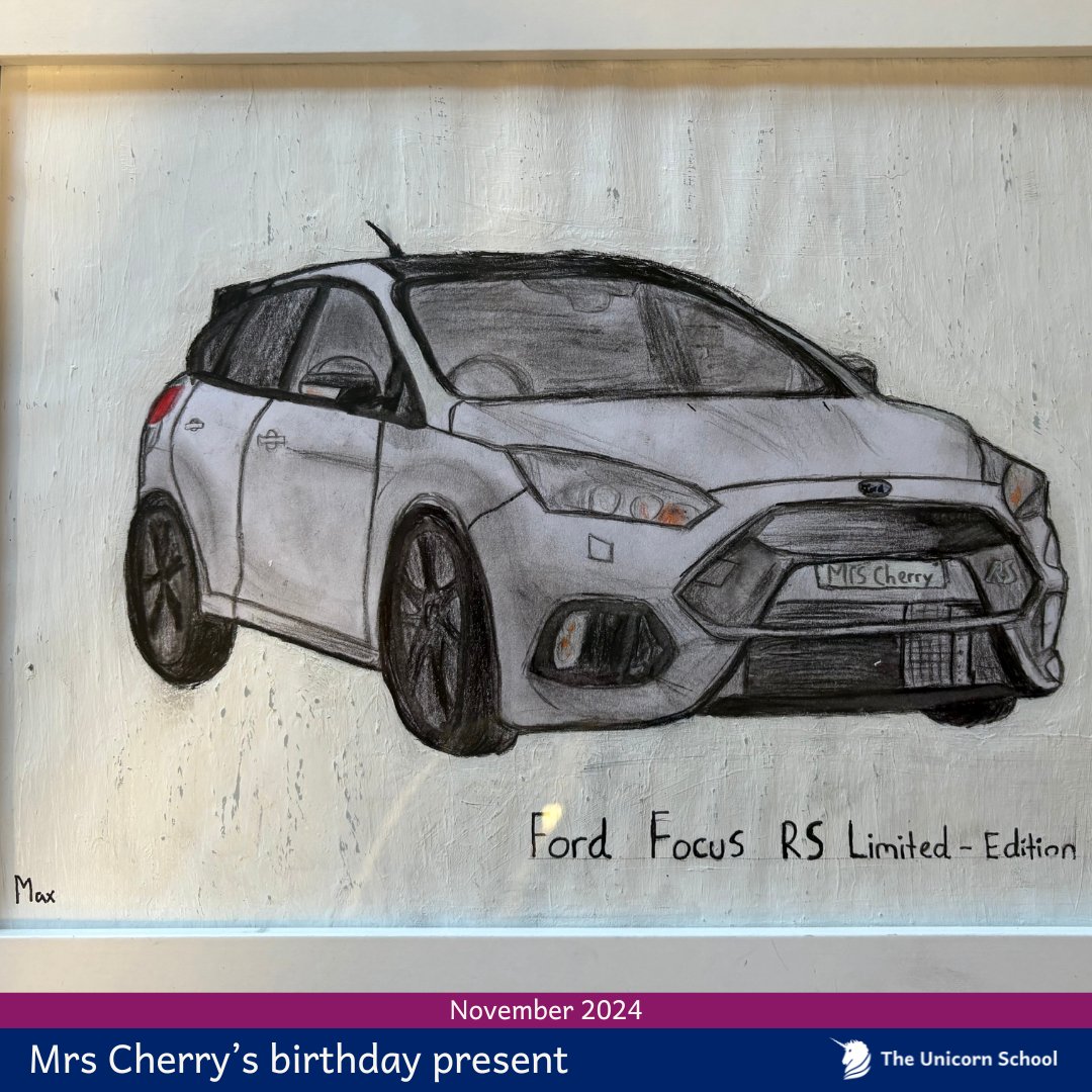 Last week was Mrs Cherry's birthday and she was delighted to receive this beautiful drawing as a gift from a member of her form group.   

As Mrs Cherry said, "This must have taken Max a good deal of time, thought and planning. He is a true Unicorn - kind, thoughtful and caring".