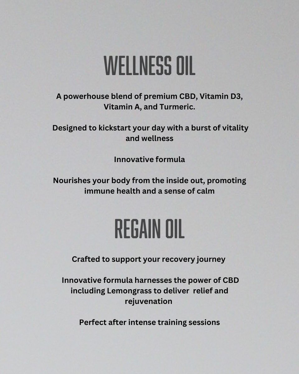 Start your week with B-YOND

Harnessing the power of CBD our wellness oil is designed to kickstart your day with a burst of vitality and wellness and our regain oil is crafted to support your recovery journey 

Try the today on b-yondperformance.com

#cbd #cbdoil #wellnessoil