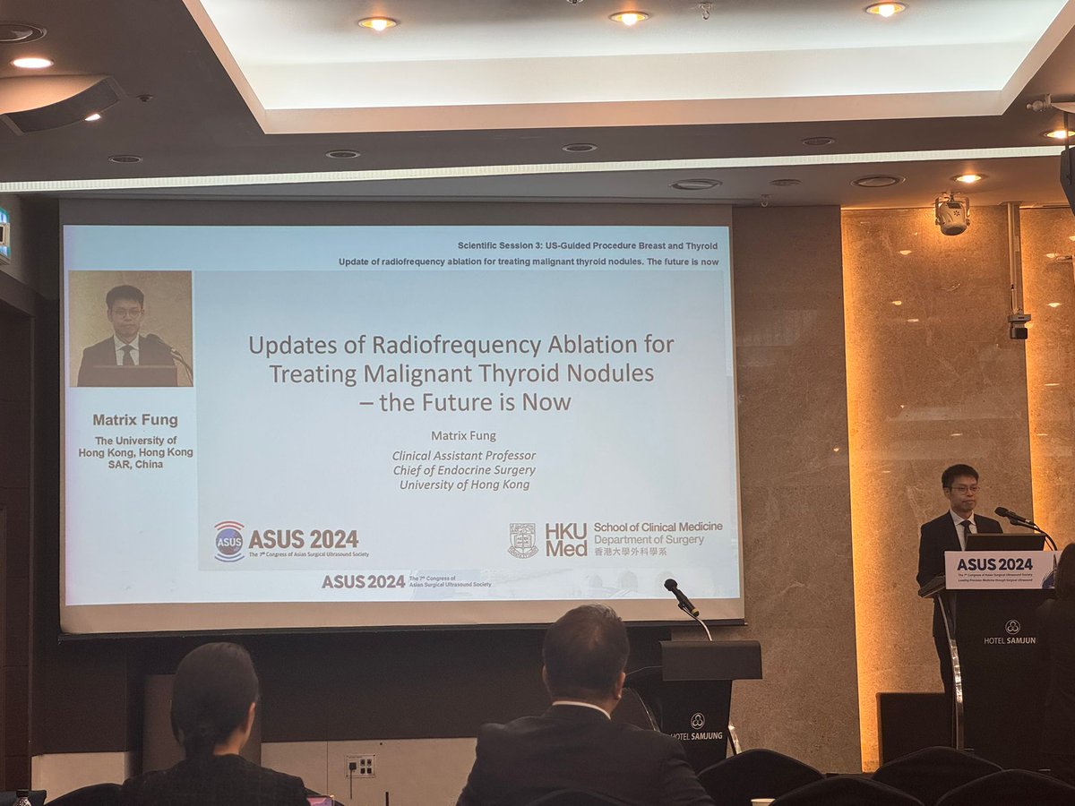 HKUSurgery's tweet photo. We are delighted to share that Dr. Michael Co and Dr. Matrix Fung represented our Department to speak at the Asian Surgical Ultrasound Society (ASUS) 2024, held on 16-17 November 2024 in Seoul.

Additionally, Dr. Co delivered a thank you speech at the Gala dinner and presented prizes at the closing ceremony.  He has been honoured with the appointment as the new ASUS International Faculty Member following the conclusion of the 2024 Annual Meeting. Congratulations to Dr. Co on this appointment! 

We look forward to fostering more dialogues and collaborations with other Asian experts in the future. 🌏🤝

@HKUSurgery @HKUMed
