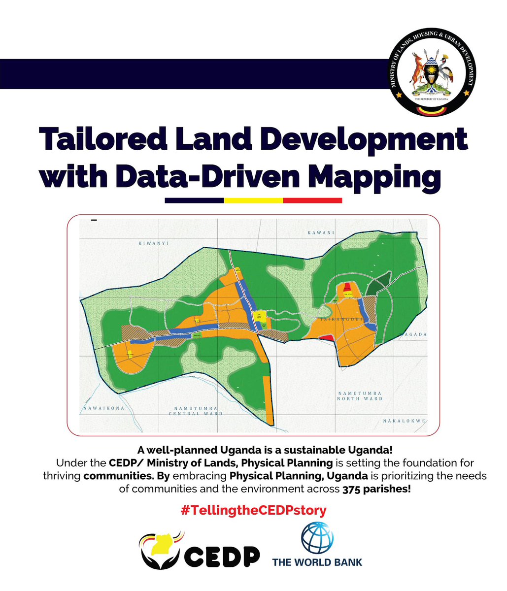 Through data-driven physical planning under CEDP, <a href="/ministry_lands/">Ministry of Lands,Housing and Urban Development</a> is paving the way for sustainable land development that balances community needs and environmental priorities. 

#TellingTheCEDPStory