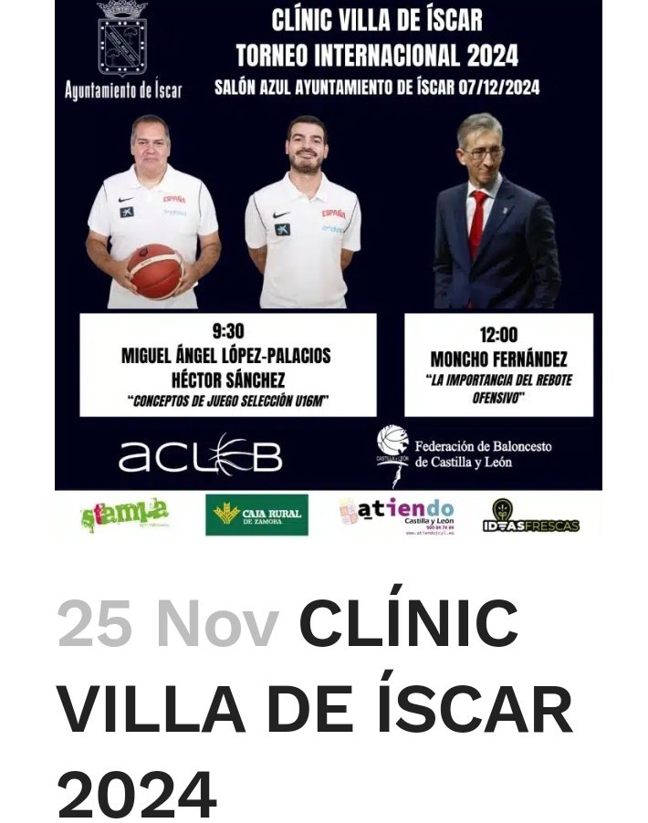 aebclm.es/clinic-villa-d…

Descubre otra nueva Actividad GRATUITA para todos nuestros Socios.

🏀🏀🏀

Toda la información en el anterior enlace.