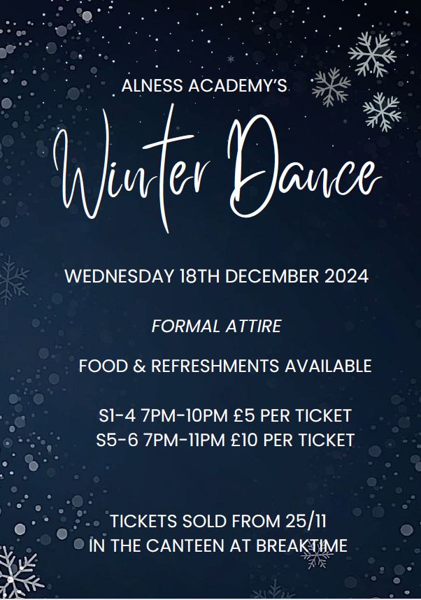 The Winter Dance 💃🕺❄️ is around the corner! Ticket sale is now open.  Please come and see the Senior Pupils at breaktime in the canteen!
