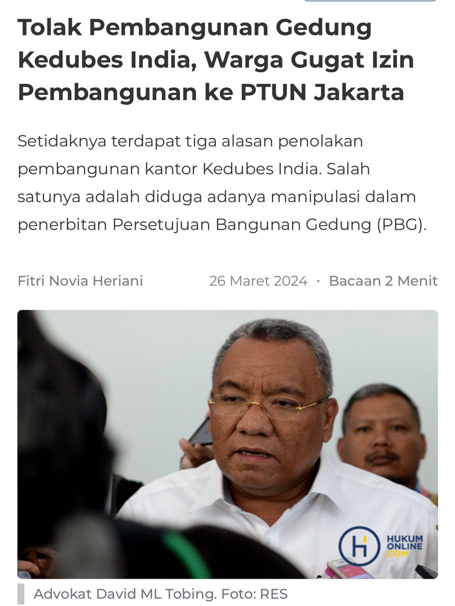 mazzini_gsp's tweet image. 𝐌𝐞𝐧𝐚𝐧𝐠 𝐏𝐞𝐧𝐠𝐚𝐝𝐢𝐥𝐚𝐧 𝐁𝐞𝐥𝐮𝐦 𝐓𝐞𝐧𝐭𝐮 𝐓𝐞𝐧𝐚𝐧𝐠
Hal inilah yang lagi dirasakan warga Kelurahan Kuningan, Kecamatan Setia Budi yang menggugat Kedubes India atas pembangunan gedung kedutaan yg dinilai warga kental dengan pemalsuan izin.
PTUN yang sudah memihak…