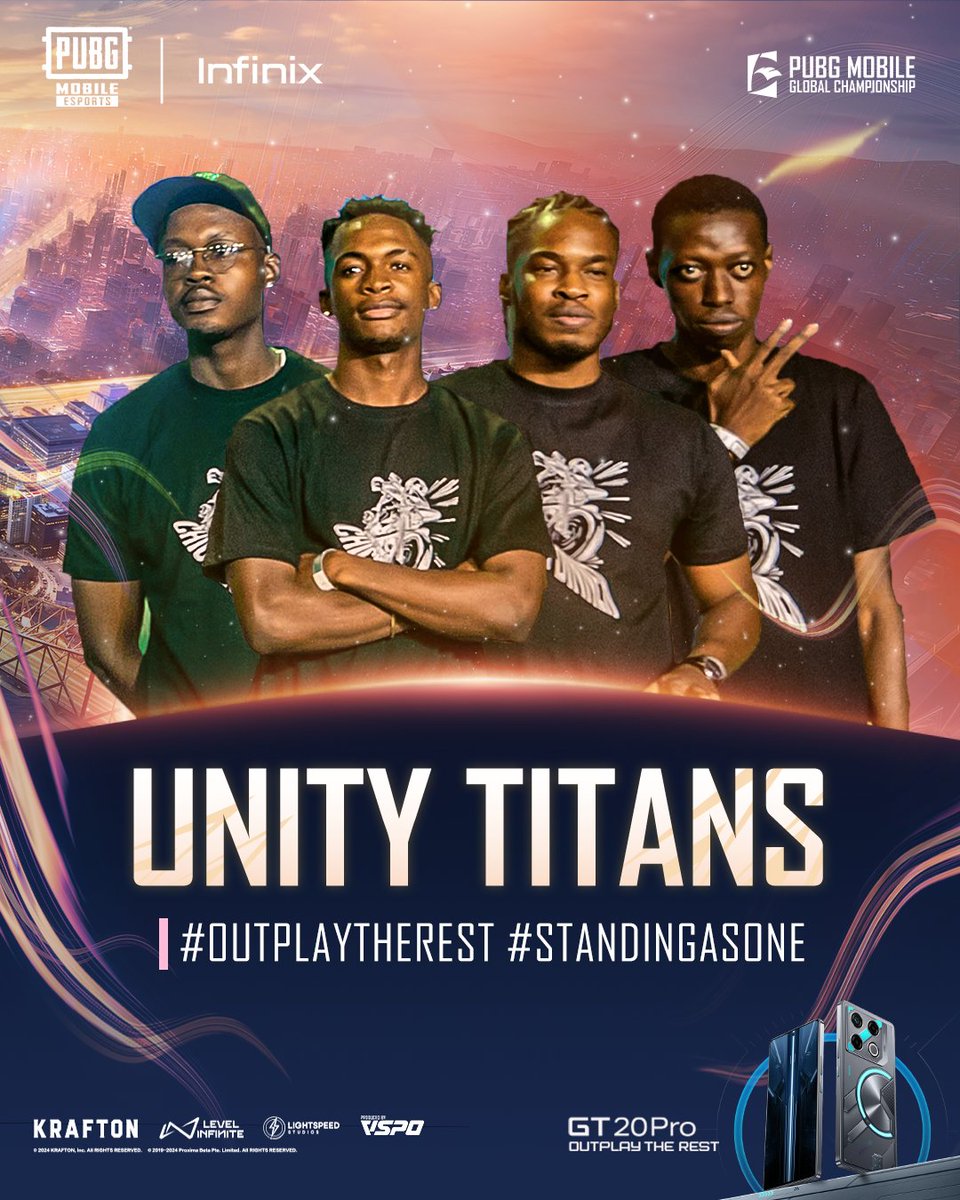 InfinixNigeria's tweet photo. They have #StandingAsOne and successfully #OutPlayedTheRest to
conquer the 2024 PMCC Nigeria stage!
From champions of Nigeria to icons of African esports, the Unity Titans are now set to embark on their legendary journey to London for the 2024 PMGC. https://t.co/XPvNZNxxhG