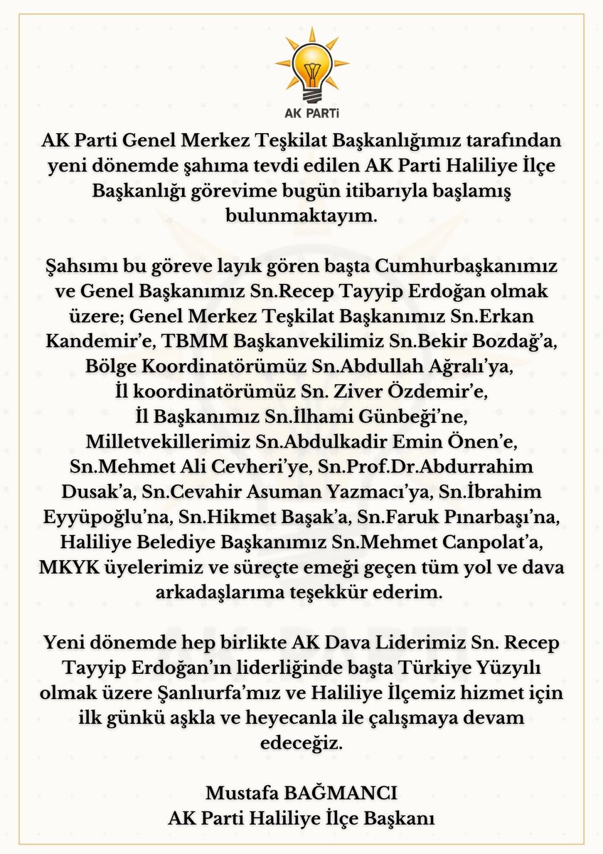 Yine Yeniden Bismillah…

#AKParti #RTE #Haliliye

<a href="/RTErdogan/">Recep Tayyip Erdoğan</a> <a href="/erkankandemir/">Erkan Kandemir</a> <a href="/bybekirbozdag/">Bekir  Bozdağ</a> <a href="/agral_abdullah/">Abdullah Ağralı</a> <a href="/Ziverozdemir/">Ziver ÖZDEMİR</a> <a href="/milhamigunbegi/">M.İlhami GÜNBEGİ</a> <a href="/eminonen/">Emin Önen</a> <a href="/malicevheri/">𝐃𝐫. 𝐌𝐞𝐡𝐦𝐞𝐭 𝐀𝐥𝐢 𝐂𝐞𝐯𝐡𝐞𝐫𝐢</a> <a href="/ProfDrDusak/">Prof Dr Abdurrahim Dusak</a> <a href="/CYAZMAC/">CEVAHİR ASUMAN YAZMACI</a> <a href="/ibrahimeyyupogl/">Av.İbrahim EYYÜPOĞLU</a> <a href="/HikmetBasak_63/">Hikmet Başak</a> <a href="/av_mfaruk/">Av.M.Faruk Pınarbaşı</a> <a href="/mcanpolatnet/">Mehmet CANPOLAT 🇹🇷</a> <a href="/akpartiurfa/">AK PARTİ ŞANLIURFA</a> <a href="/AkHaliliiye/">AK PARTİ HALİLİYE</a>