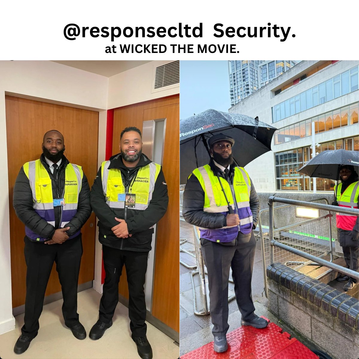 EARSplc's tweet image. It was a bit of a wet day, but spirits were not dampened for the opening of Wicked the Movie at the Southbank Centre, London last week. Our good friend Dan of Response and his team hired a mixture of 48 Motorola radios DP4400E, DP4800Es, &amp;amp; R7 radios along with  D-type earpieces