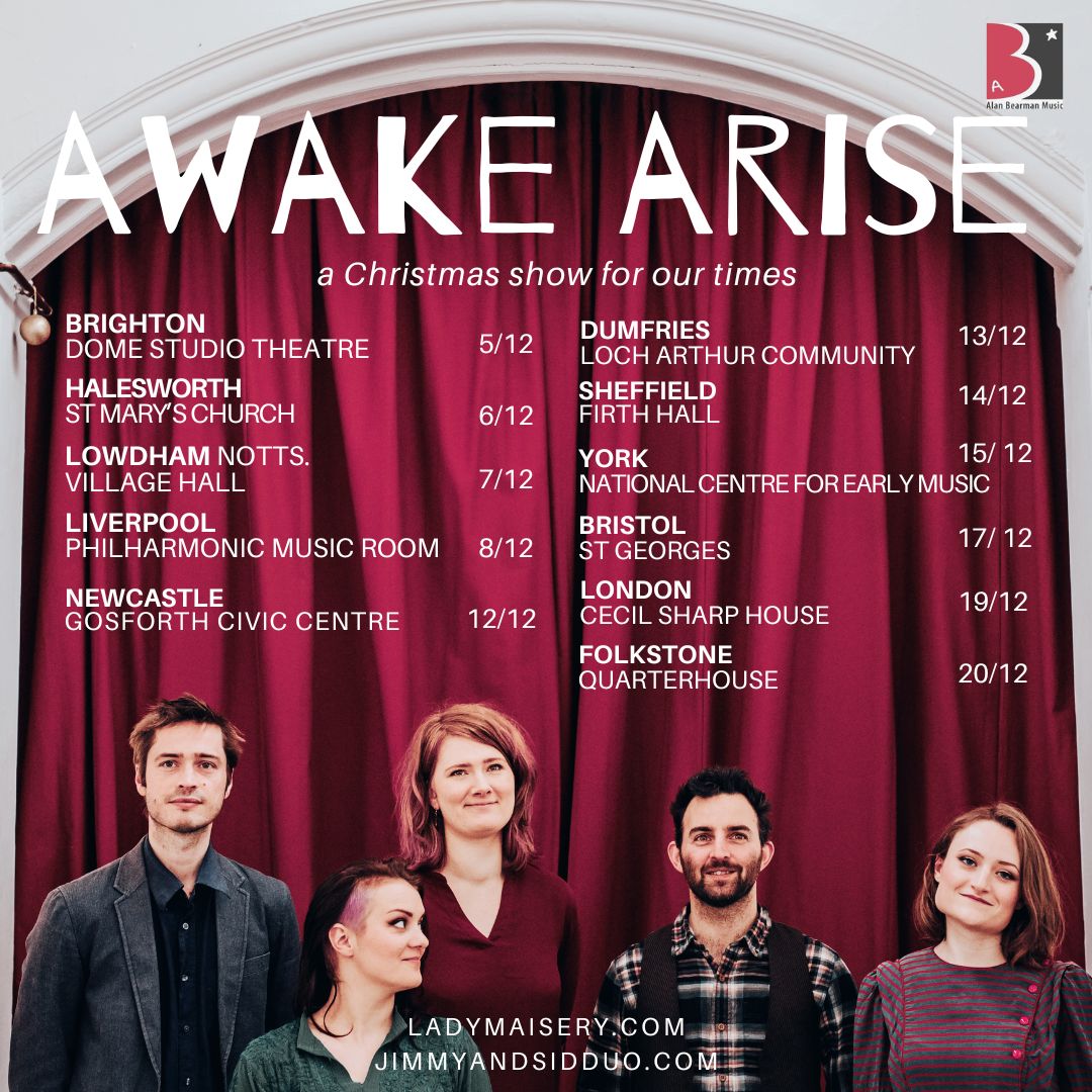 Lady Maisery (@ladymaisery) on Twitter photo nearly time to wrap up and head out to warm the winter nights in song! can't wait for this tour - back in our original line up with the wonderful <a href="/JimmyASidG/">Aldridge & Goldsmith</a>
Brighton - 9 tickets left
Bristol - 20 tickets left
Lowdham, Dumfries and York - sold out!
Be quick and see you soon x nearly time to wrap up and head out to warm the winter nights in song! can't wait for this tour - back in our original line up with the wonderful <a href="/JimmyASidG/">Aldridge & Goldsmith</a>
Brighton - 9 tickets left
Bristol - 20 tickets left
Lowdham, Dumfries and York - sold out!
Be quick and see you soon x