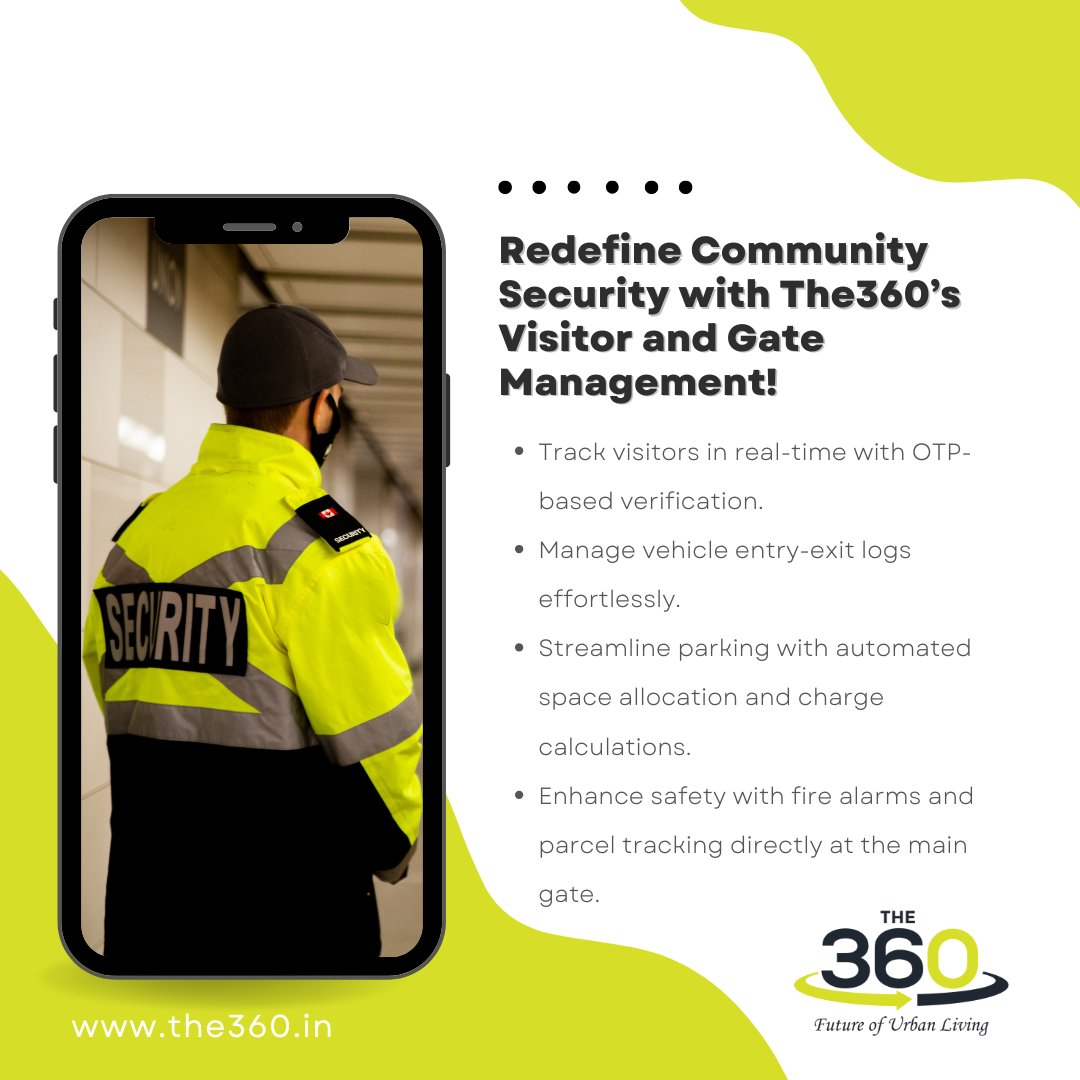 The360app's tweet image. Secure your community with ease! 🔒
From OTP-based visitor verification to automated parking management, The360’s Gate Management system ensures safety and efficiency for every resident. 🚪✨
#SmartCommunity #TechDrivenSecurity #The360 #VisitorManagement #SafeLiving