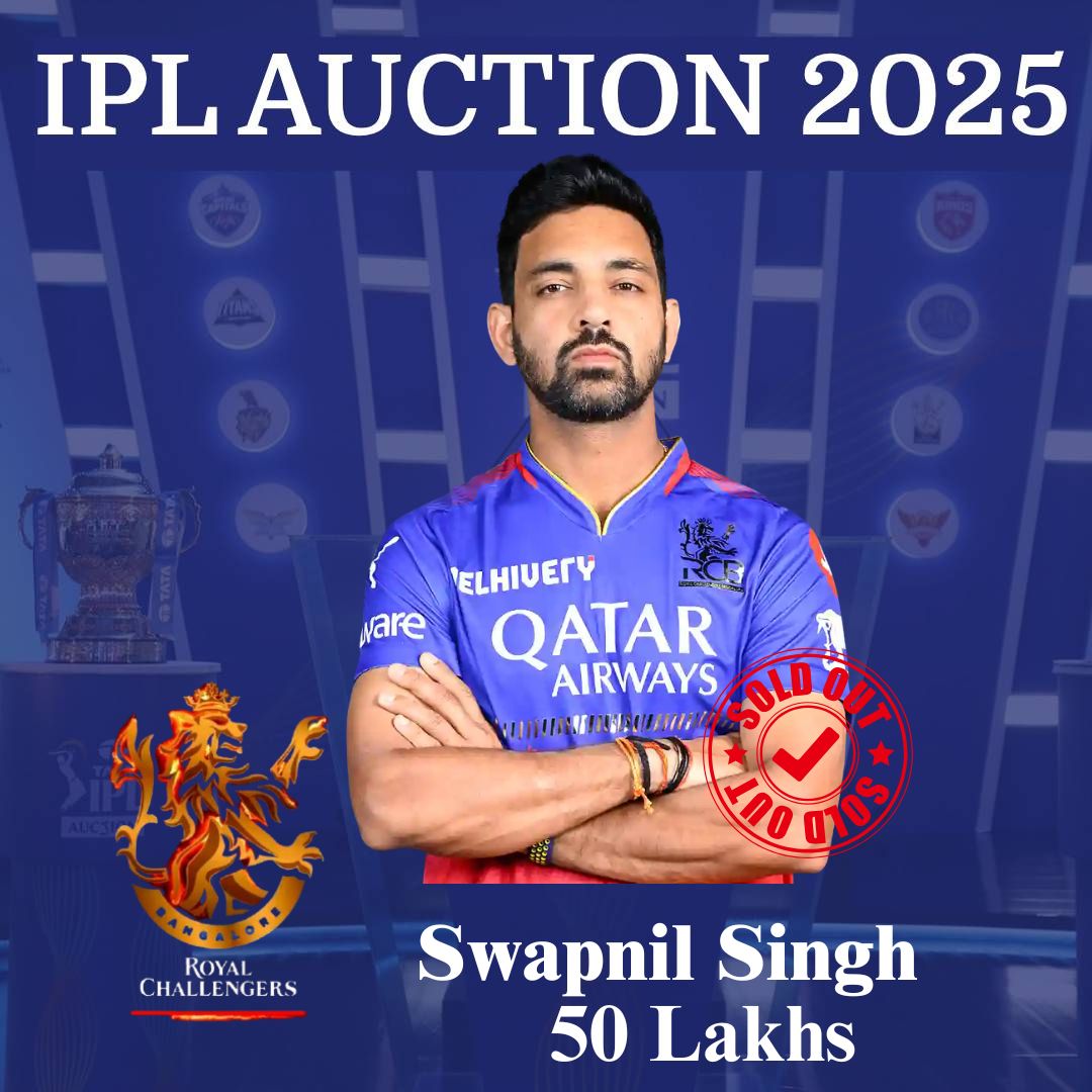 newsindia24x7_'s tweet image. IPL 2025 Auction

Swapnil Singh को RCB ने 50 लाख में ख़रीदा. 

#IPLRetention2025 #SwapnilSingh #IPLAuction #IPLAuction2025 #IPL2025 #ipl2025auction #NewsIndia24x7