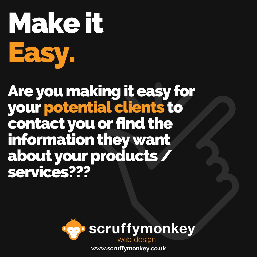 Are you making it easy for clients to contact you? find our more about your services? Really? It's worth thinking about. The power is in simplicity. The harder it is for a potential client to find what they want the less likely they will use your products or services.