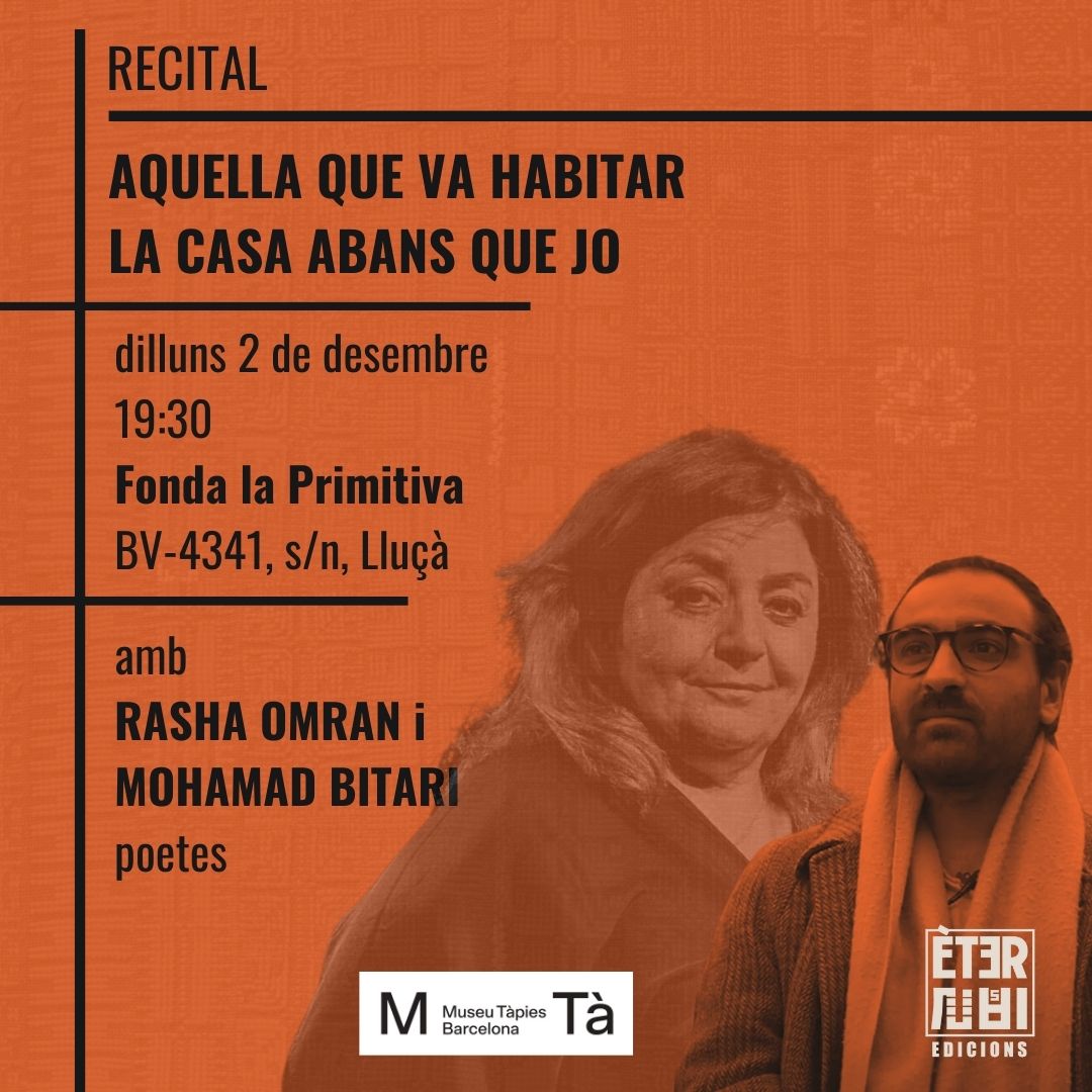 <a href="/SusannaBarranco/">Susanna Barranco</a> <a href="/OnaLlibres/">Ona Llibres</a> El dilluns 2 de desembre, a les 19:30h, a Fonda La Primitiva (Lluçà), recitarà amb <a href="/bitari_m/">M.Bitari</a>