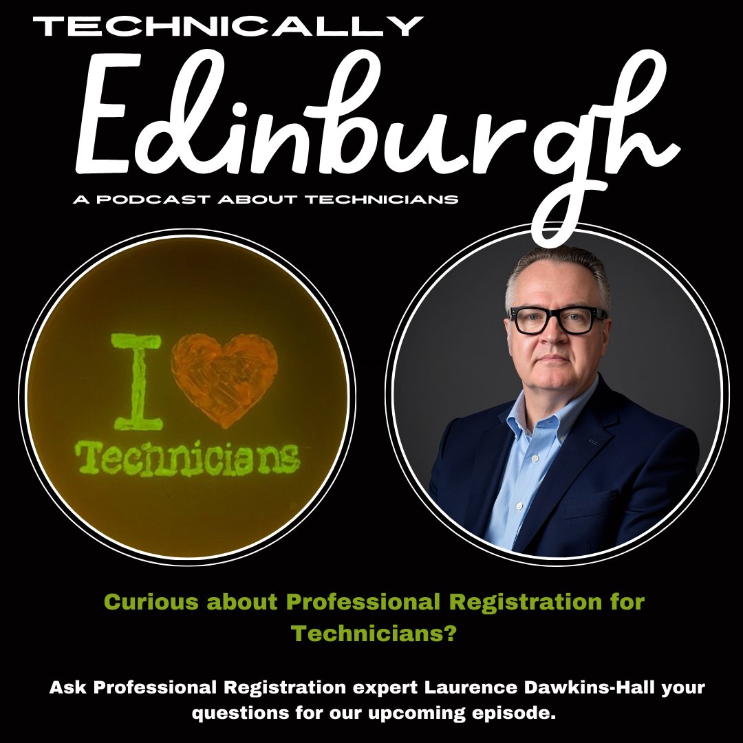 University of Edinburgh Technicians (@uoetechnicians) on Twitter photo Our Podcast #TechnicallyEdinburghPodcast is hosting <a href="/DawkinsHal12504/">Laurence Dawkins-Hall</a> next month for a discussion about Professional Registration for Technicians. Please send us any questions you have for the process and Laurence will help us answer them Our Podcast #TechnicallyEdinburghPodcast is hosting <a href="/DawkinsHal12504/">Laurence Dawkins-Hall</a> next month for a discussion about Professional Registration for Technicians. Please send us any questions you have for the process and Laurence will help us answer them