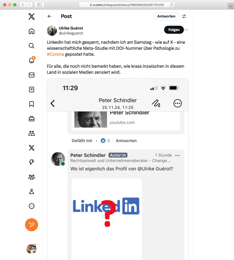 gtorges's tweet photo. Quatschprofessorin #Guerot veröffentlicht Quatschstudie auf #Linkedin, und @LinkedIn  sperrt daraufhin ihr Profil.
Es folgt Heuli Heuli.
Danke, @LinkedInDE!
#QuerdenkerSindTerroristen https://t.co/RnZVB8rWNl