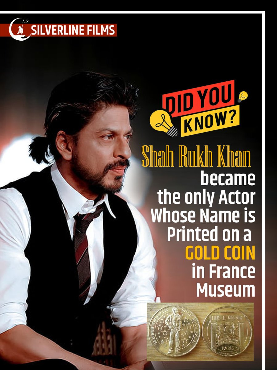 silverlinecorp's tweet photo. Shah Rukh Khan Makes History as First Actor to Have His Name Printed on a Gold Coin at a French Museum!

Congratulations to King Khan on this prestigious recognition! 👑

#ShahRukhKhan #KingKhan #SRK #BollywoodLegend #GoldCoin #FrenchMuseum #HistoryInTheMaking #GlobalIcon https://t.co/hJb4OIPUtn