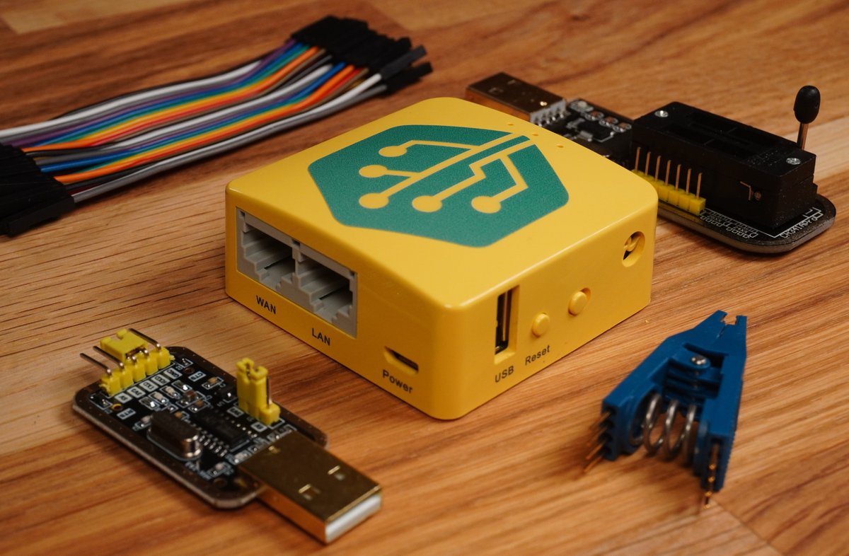 Picture of router with hardware tools laying around it