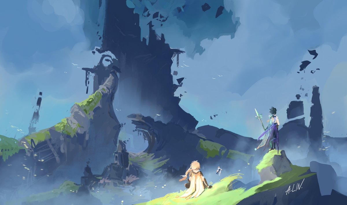 #GenshinImpact #aether #xiaother #xiao #Natlan 
Finally, they went on a journey together.