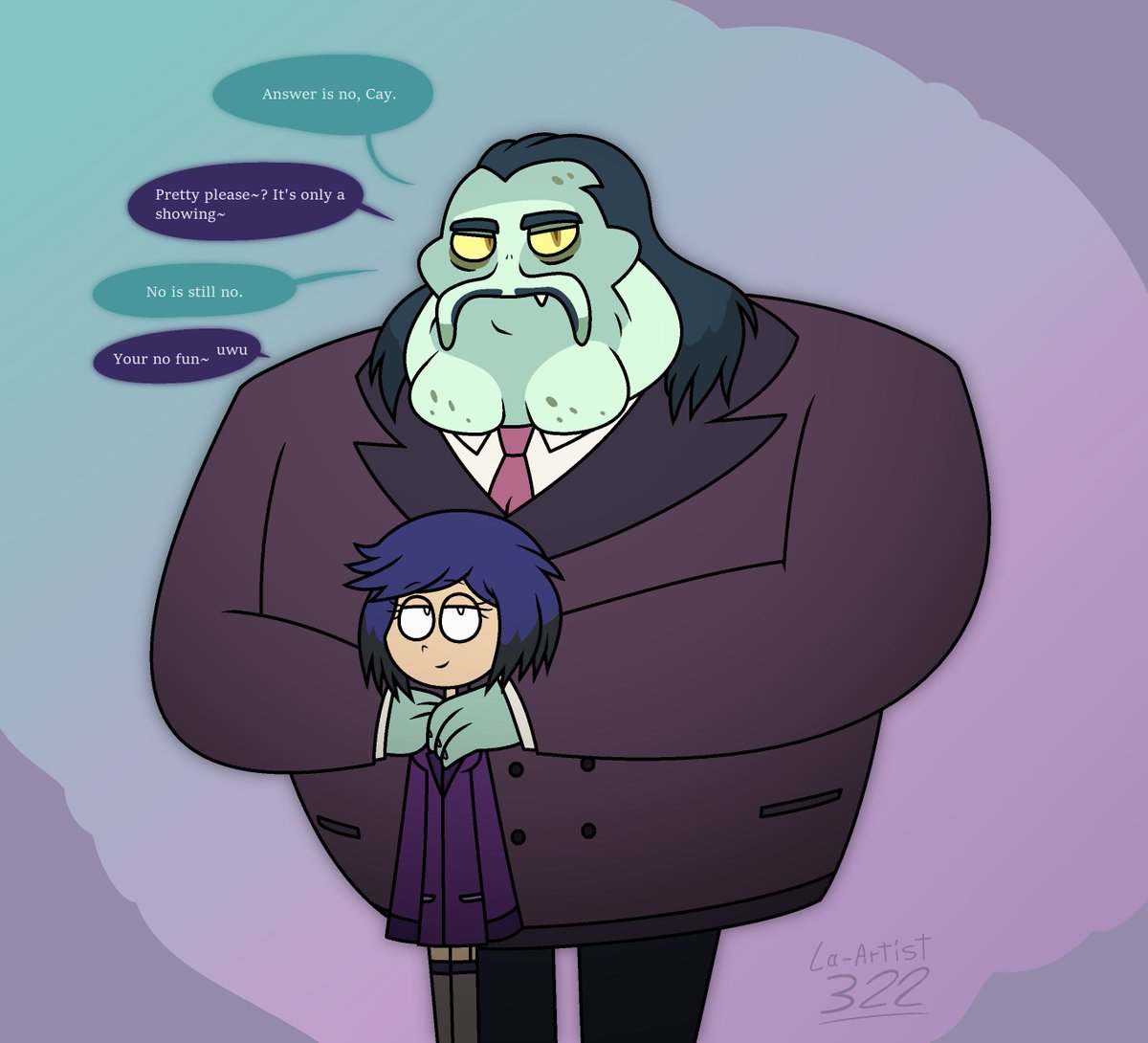 LaArtist322's tweet photo. Chuxly's pretty disinterested and protective toward Cay for showing her body publicly.
#digitalart #digital #chuxly #cay #protective #disinterest #laartist322 https://t.co/VF77CBt7QA