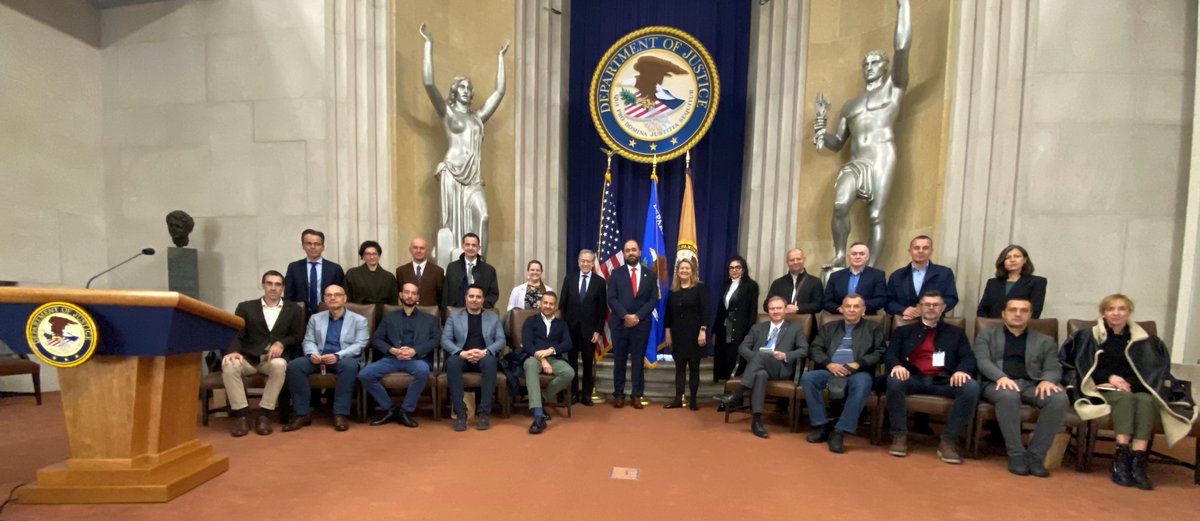 USDOJ_Intl's tweet photo. Cyber prosecutors &amp; investigators from Croatia &amp; Serbia visited the Justice Department during a study visit in D.C. &amp; Pittsburgh to develop regional leaders in combating #CyberCrime. The #OPDAT, #ICHIP tour was funded by @StateINL. Thanks also to @USEmbZagreb. https://t.co/sOy9bacM86