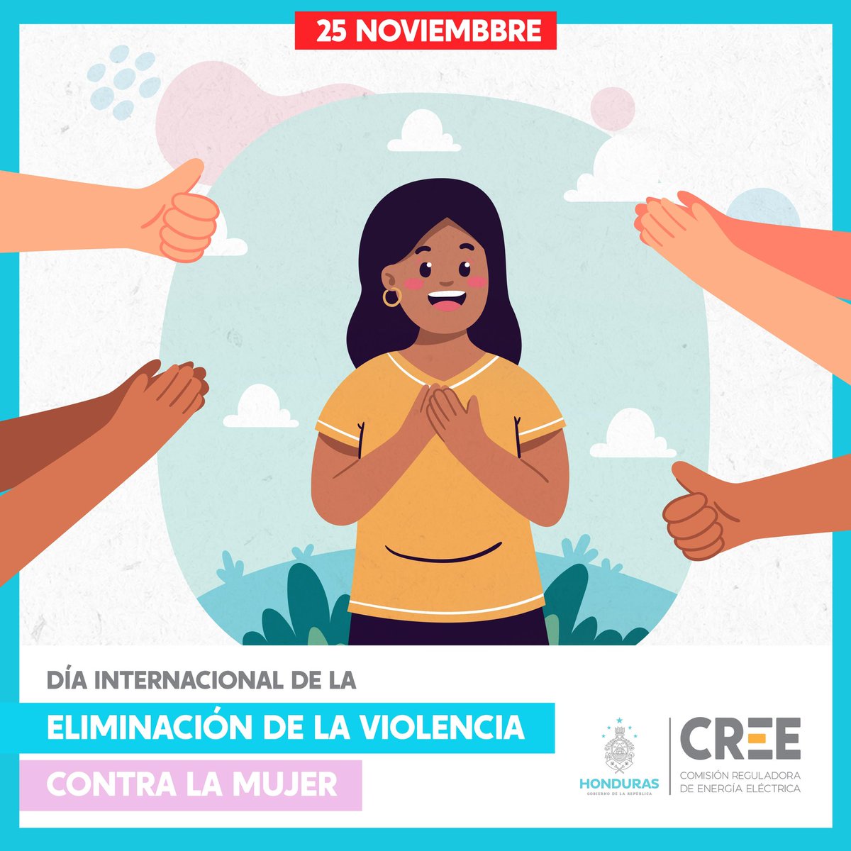 CREE_HONDURAS's tweet photo. Hoy, en el Día Internacional de la Eliminación de la Violencia contra la Mujer, alzamos la voz por un mundo libre de miedo y abuso. Juntos, podemos construir un futuro de igualdad y respeto. No más violencia, no más silencio. https://t.co/9eXDmtURqw